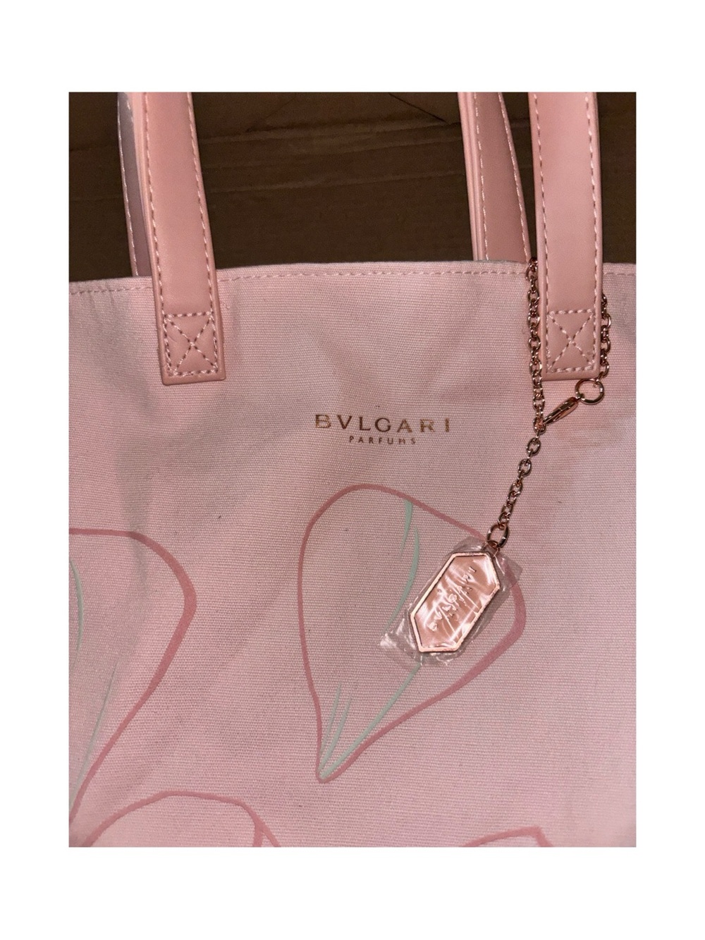 3 for 1 🩷 Bulgari 🩷 BUNDLE Pink Canvas Tote Bags - 3 Totes for 1 - Picture 9 of 10